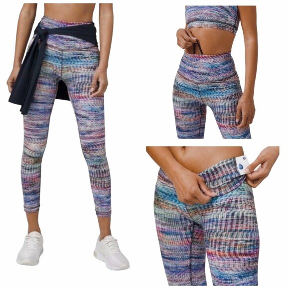 Lululemon Wunder Under Train Leggings Sz 8 Digital Oasis High Rise Everlux Pants - Picture 1 of 10